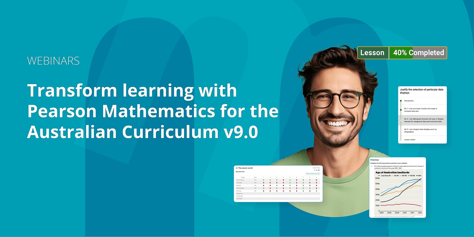 Banner image for Webinars: Transform learning with Pearson Mathematics for the Australian Curriculum v9.0