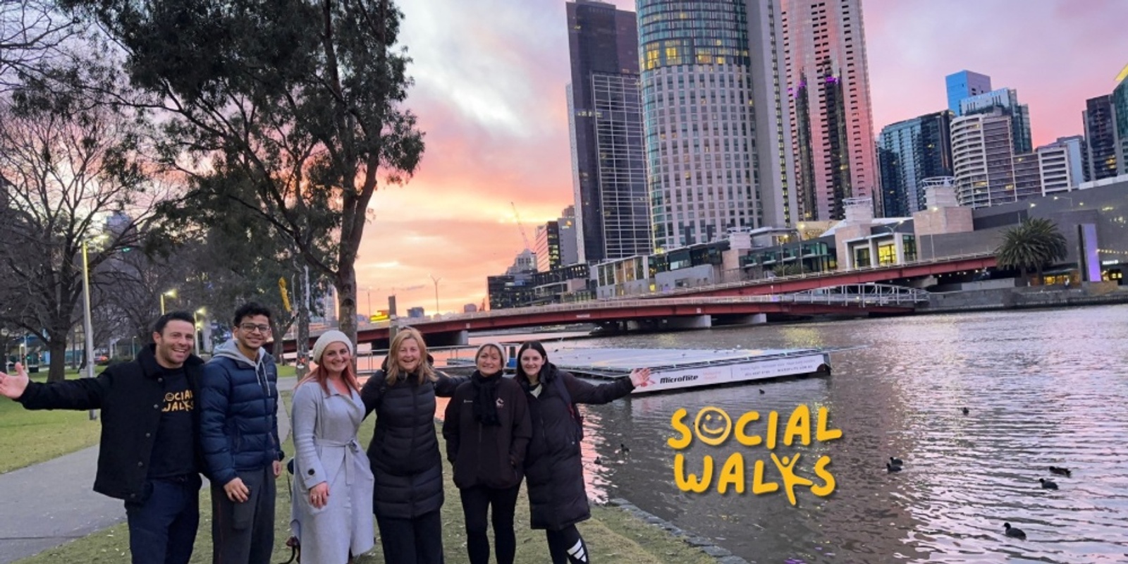 Banner image for Melbourne Social Walks - Queens Bridge to Docklands Sunrise Walk - Easy 8kms