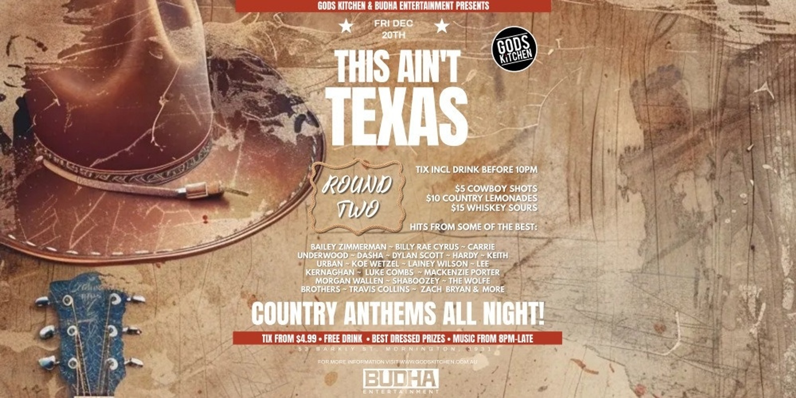 Banner image for This Ain't Texas Round 2 - Country Themed Music Event