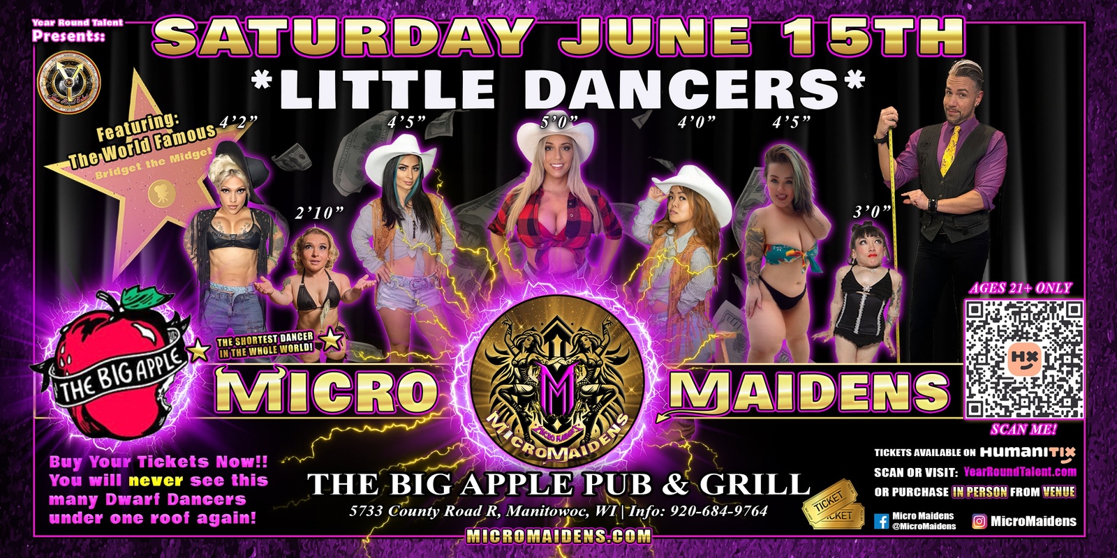 Banner image for Manitowoc, WI - Micro Maidens: The Show "Must Be This Tall to Ride!"