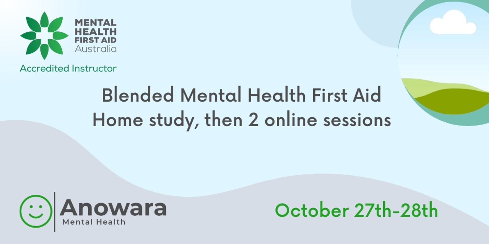 Banner image for Mental Health First Aid (MHFA standard course online)