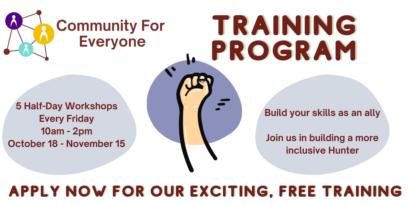 Banner image for Join our free training: "Community For Everyone"