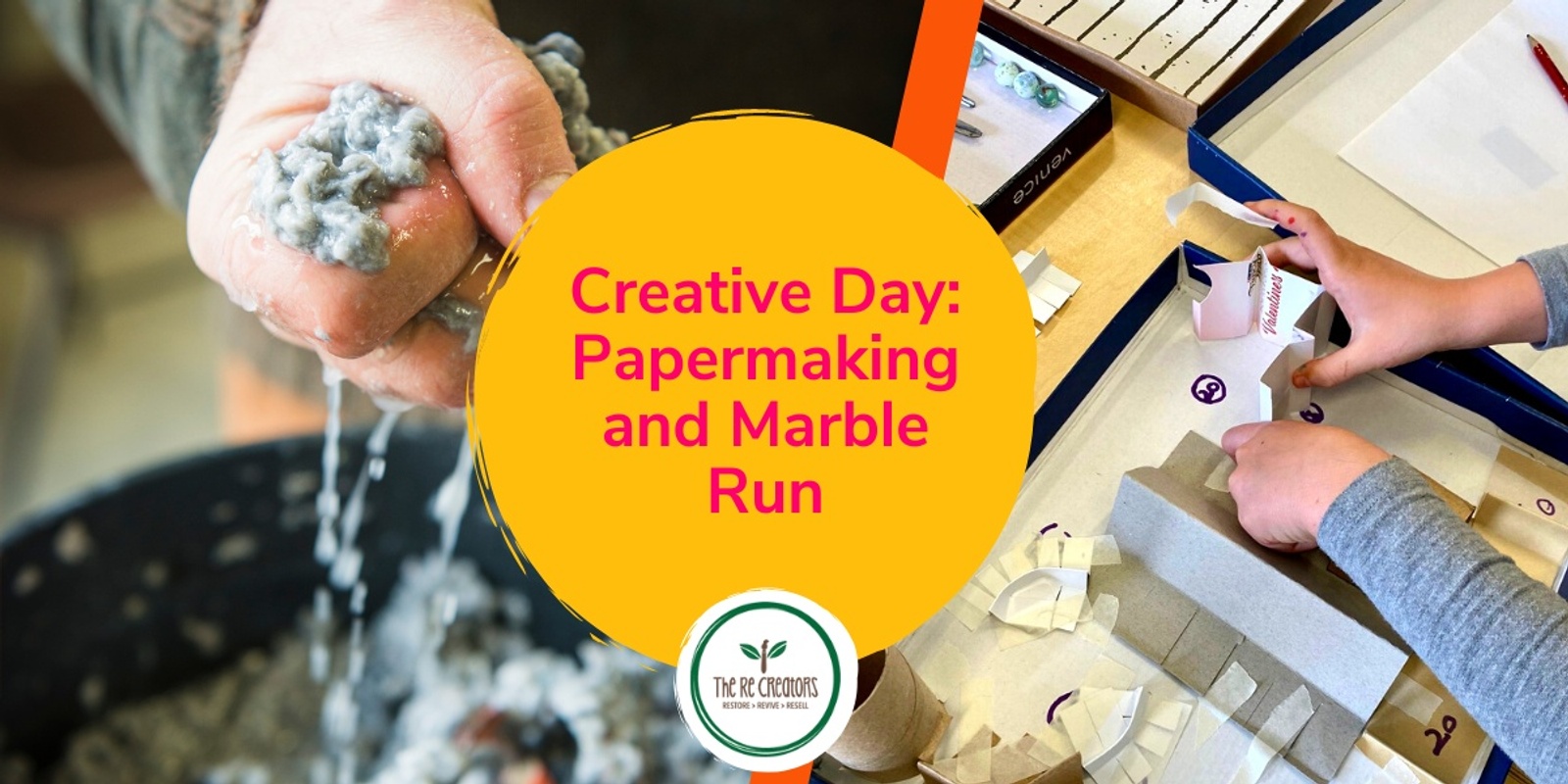 Banner image for Creative Day: Papermaking and Marble Runs, West Auckland's RE: MAKER SPACE, Tuesday 11 July 10am - 4pm