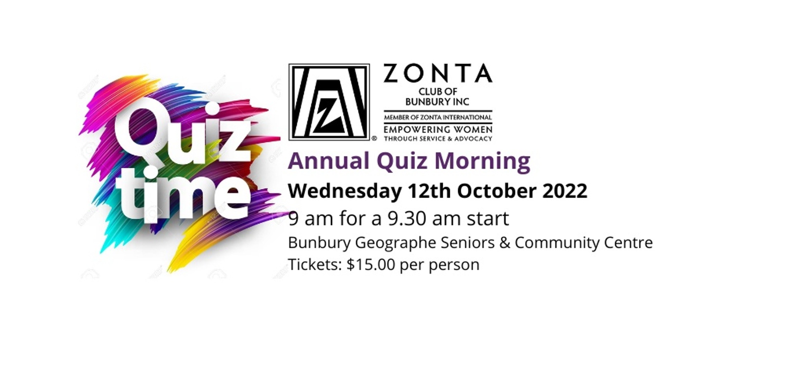 Zonta Bunbury Annual Quiz Morning