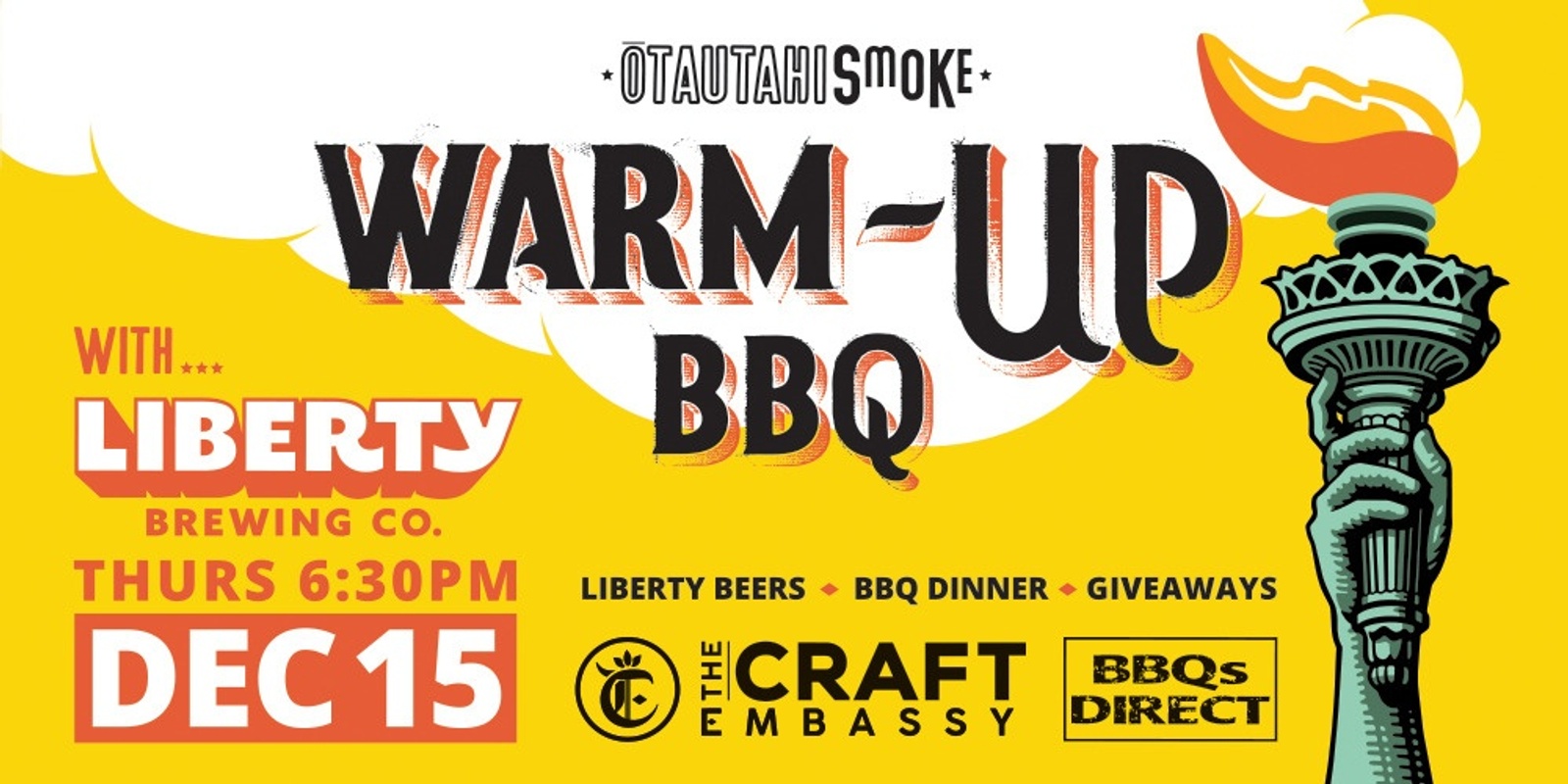 Banner image for Otautahi Smoke Warm-Up BBQ with Liberty Brewing