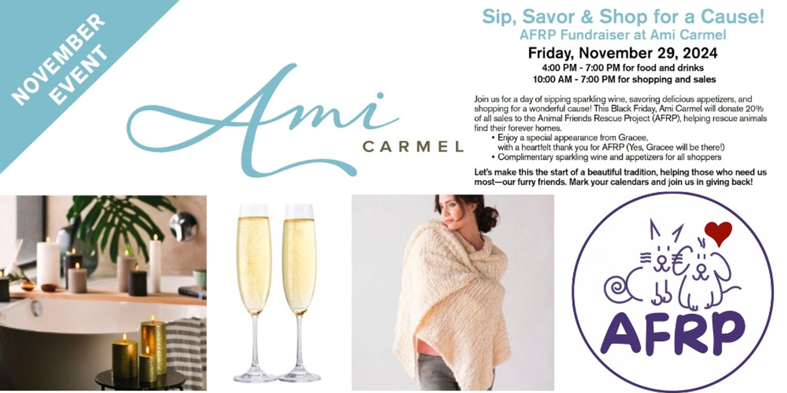 Banner image for Sip, Savor & Shop with Ami & AFRP