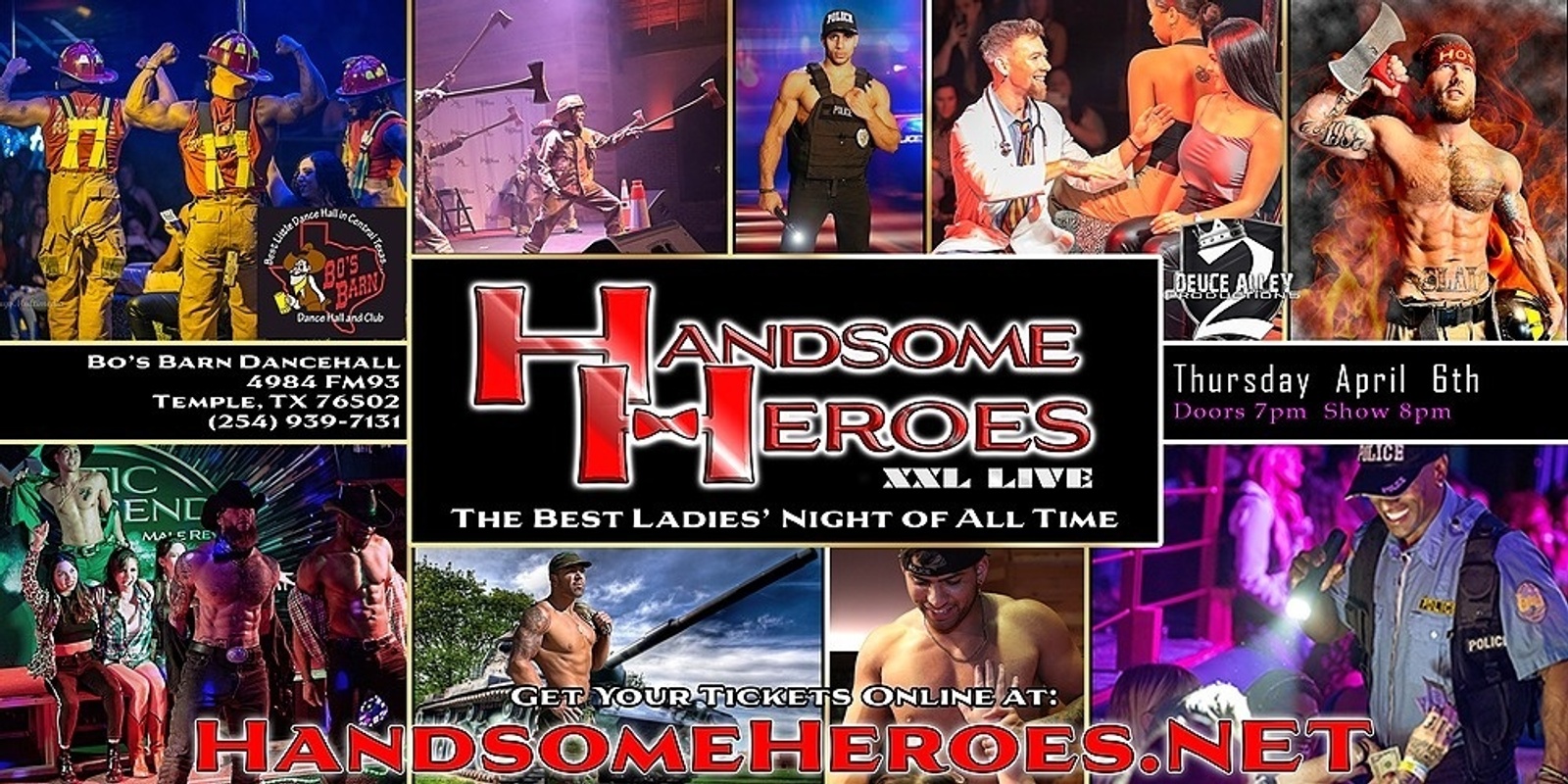 Banner image for Temple, TX - Handsome Heroes XXL Live: The Best Ladies' Night of All Time!
