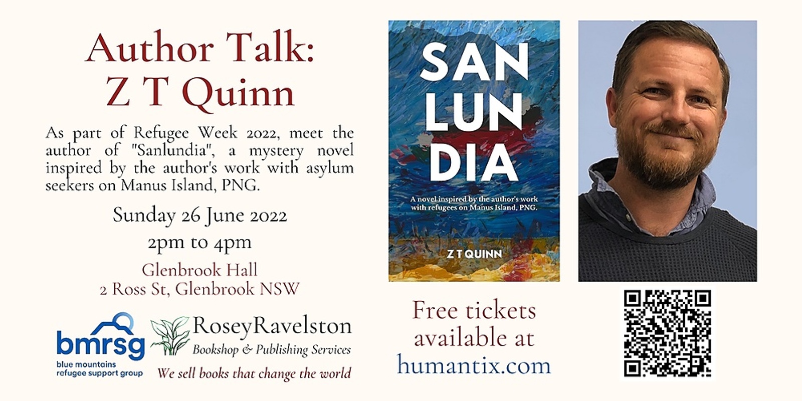 Banner image for Refugee Week 2022 Author Talk - Z T Quinn
