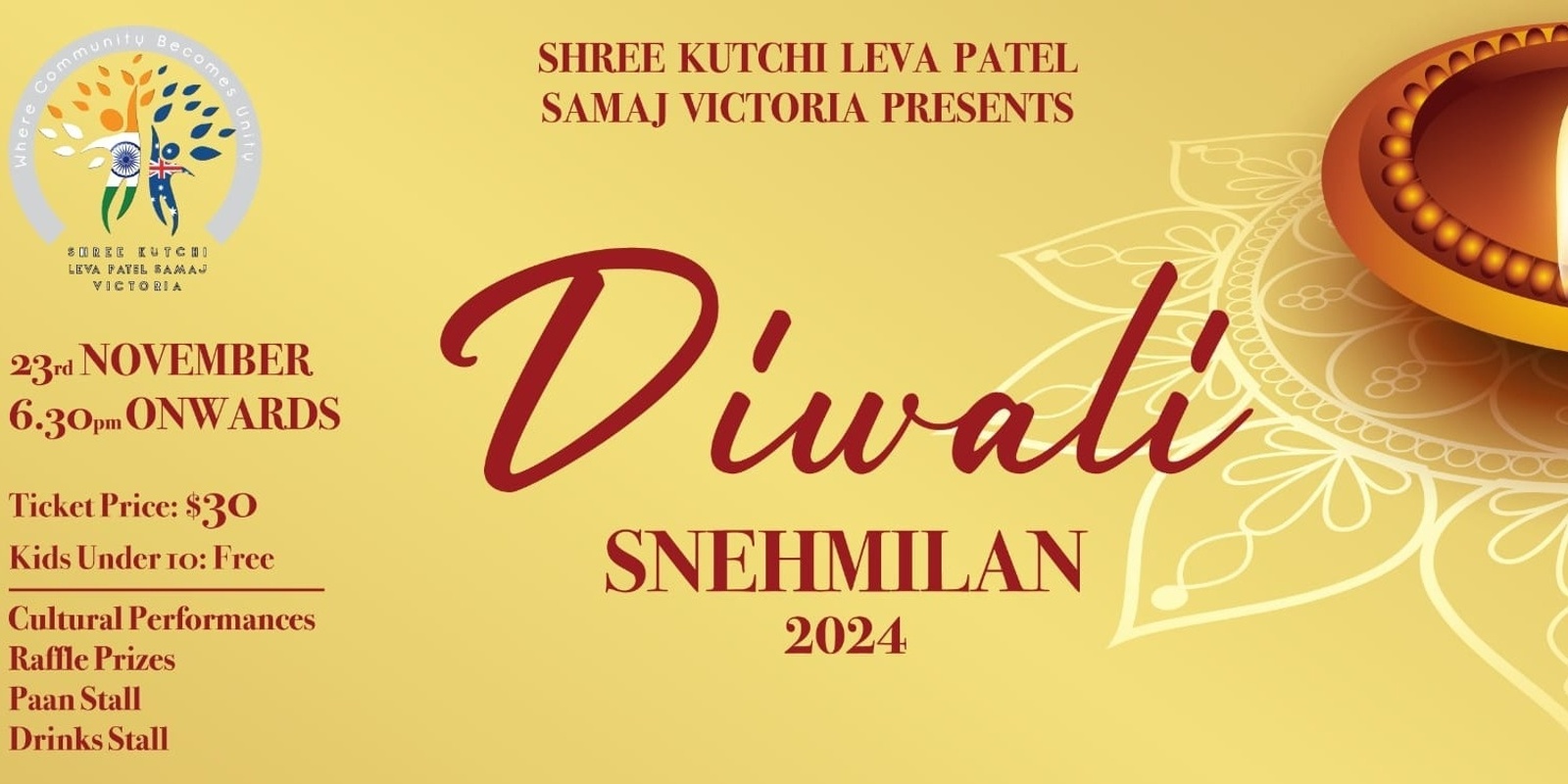 Banner image for Diwali Shimmer and Shine Night - Snehmilan 2024