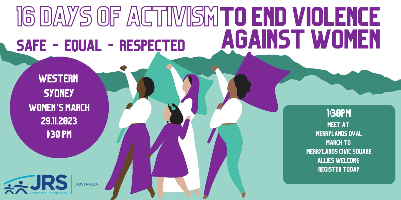 Banner image for Western Sydney 16 Days of Activism March to End Violence Against Women