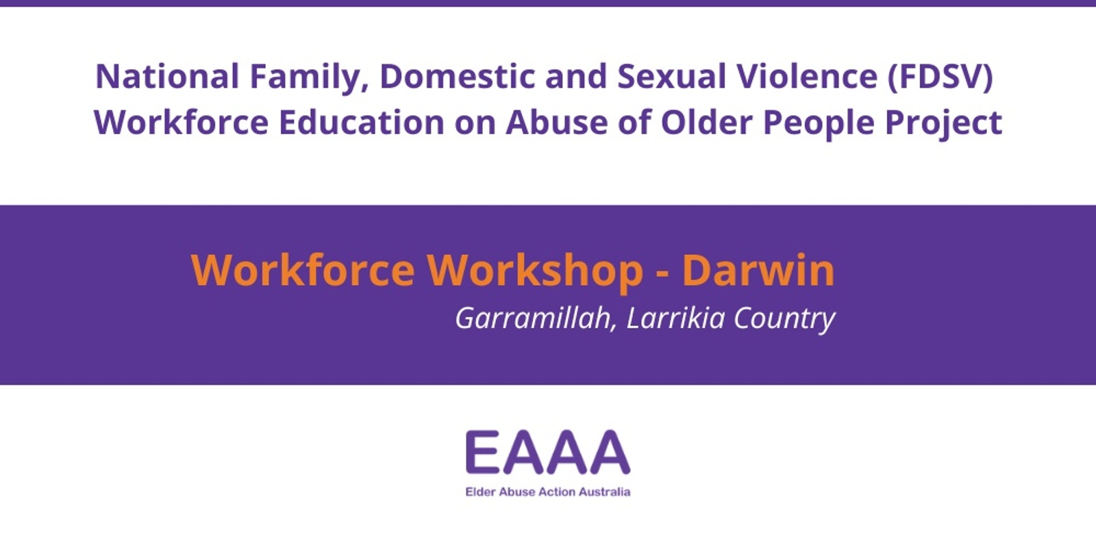 Banner image for Workforce Consultation Workshop - Darwin NT