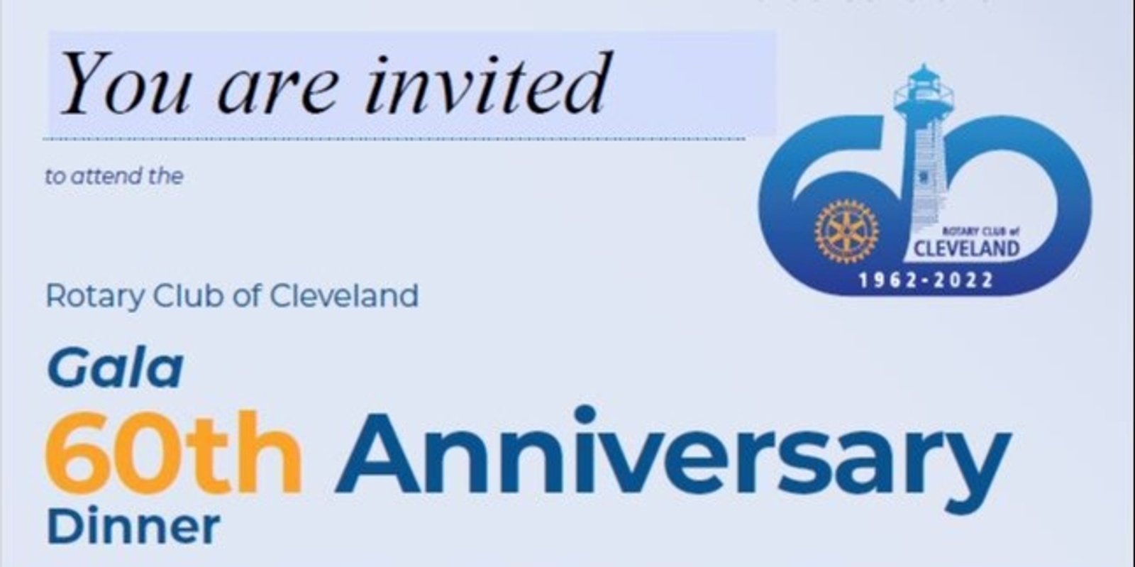 Banner image for Rotary Club of Cleveland 60th Anniversary Dinner