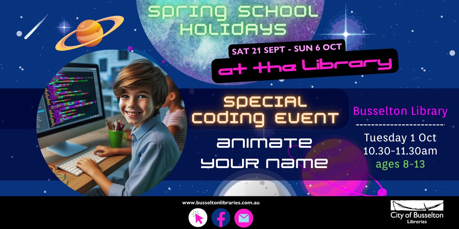 Banner image for Animate your name - Special Coding Event @Busselton Library