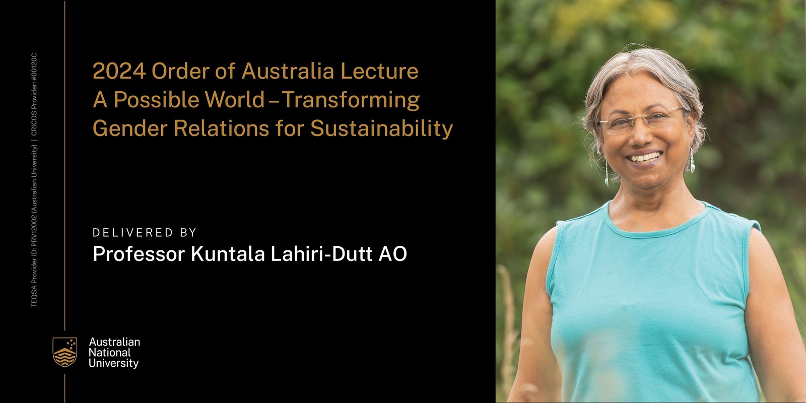 Banner image for 2024 Order of Australia Lecture - A Possible World-Transforming Gender Relations for Sustainability