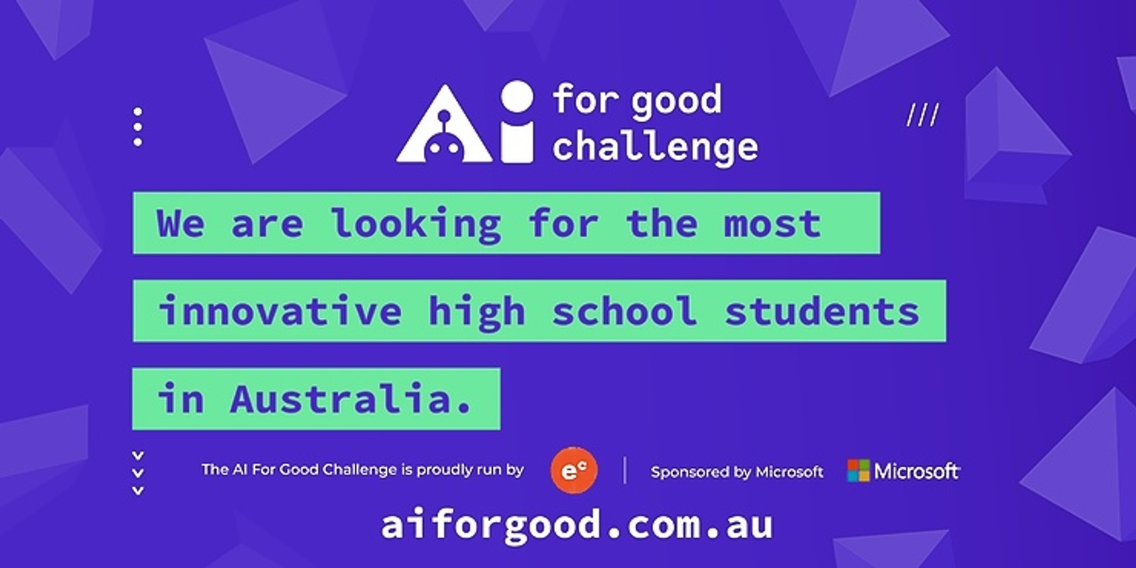 Banner image for AI for Good Challenge Hackathon - Melbourne (Frankston High)