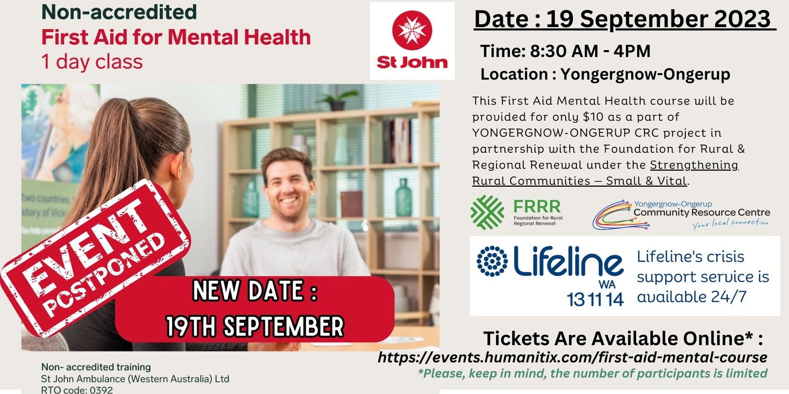 Banner image for First Aid for Mental Health - St.John Non-accredited course 