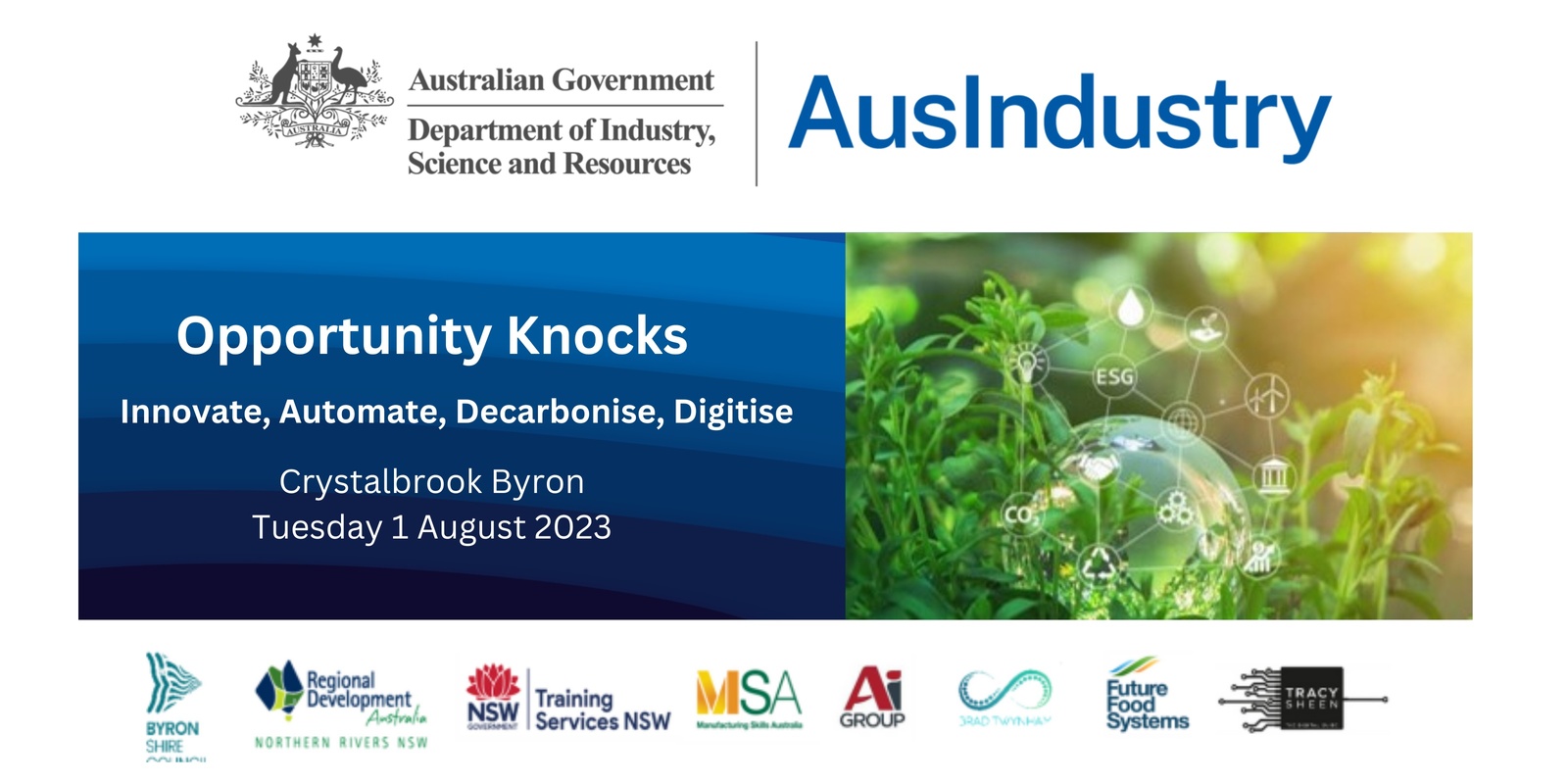 Banner image for Opportunity Knocks: Innovate Automate Decarbonise Digitise