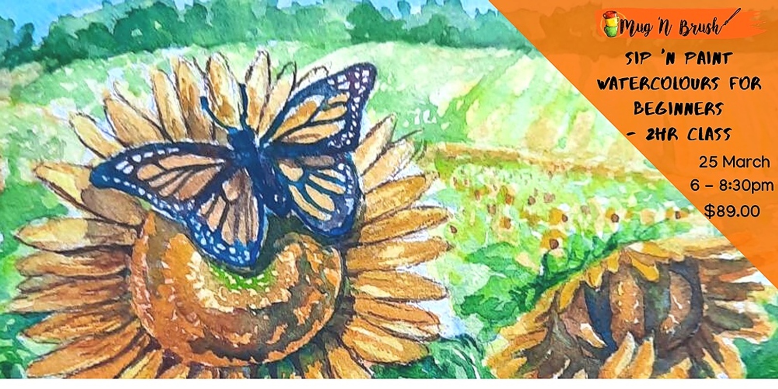 Banner image for Sip 'n Paint - Introduction to Watercolours with Maricela