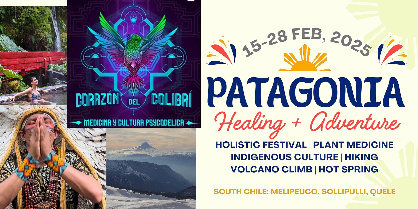 Banner image for Patagonia Healing & Adventure Tour 2025: holistic festival, indigenous cultural immersion, volcano climb