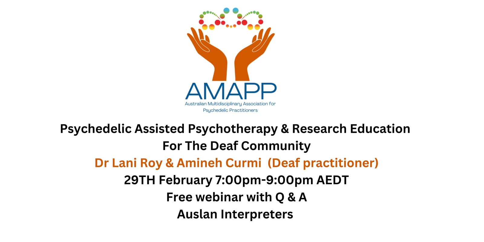 Banner image for AMAPP Presents: Psychedelic Therapy &  Science Education for The Deaf Community 