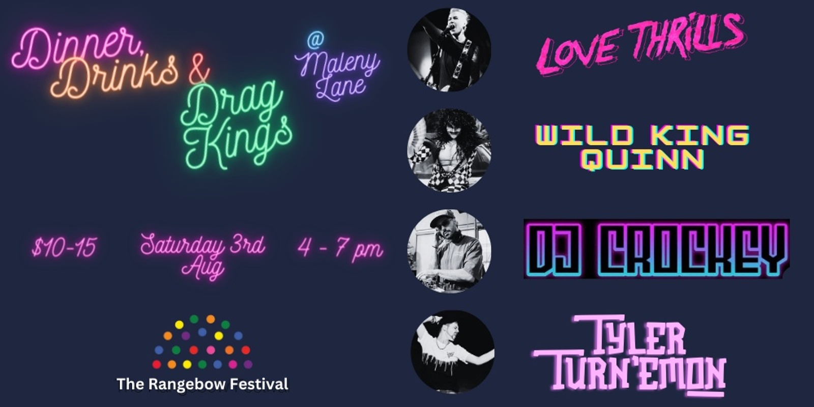 Banner image for Dinner, Drinks & Drag Kings with Love Thrills