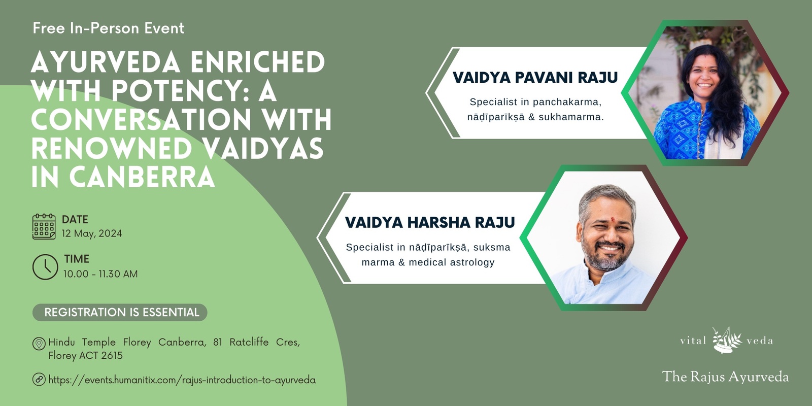 Banner image for Ayurveda Enriched with Potency: A Conversation With Renowned Vaidyas In Canberra.