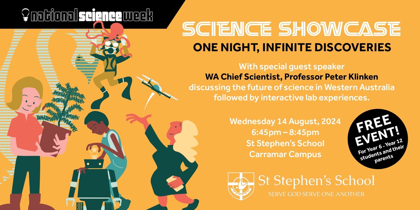 Banner image for Science Showcase: One night, infinite discoveries with WA Chief Scientist Prof. Peter Klinken