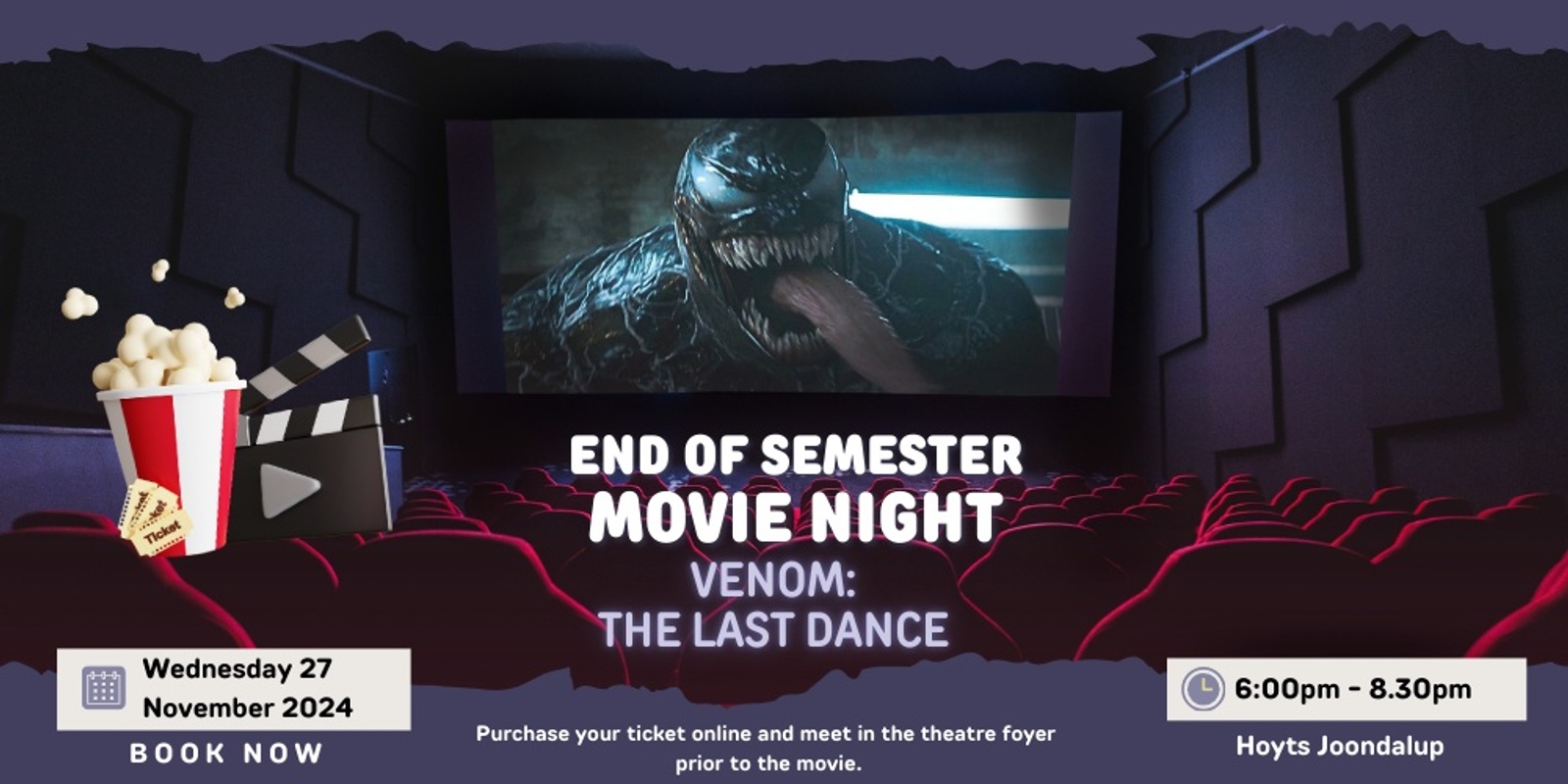 Banner image for End of Semester Movie Night - Venom: The Last Dance