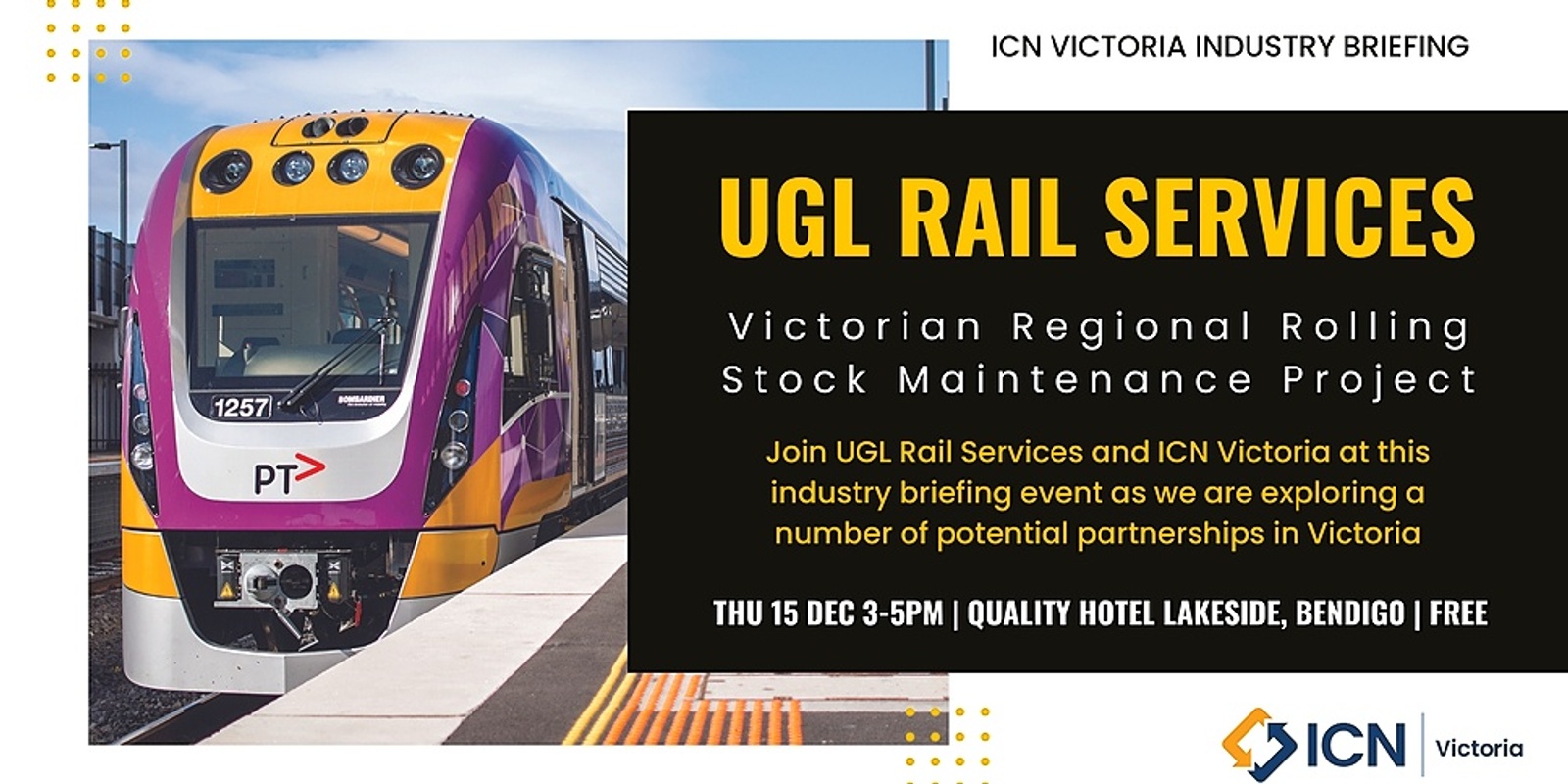 Banner image for Victorian Regional Rolling Stock Maintenance Contract Project Industry Briefing 