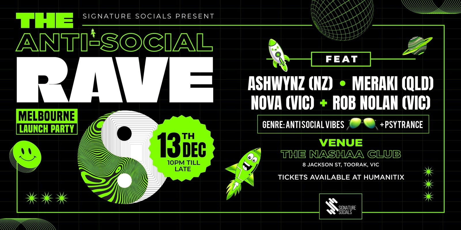 Banner image for The Anti Social Rave: Melbourne Launch Edition 