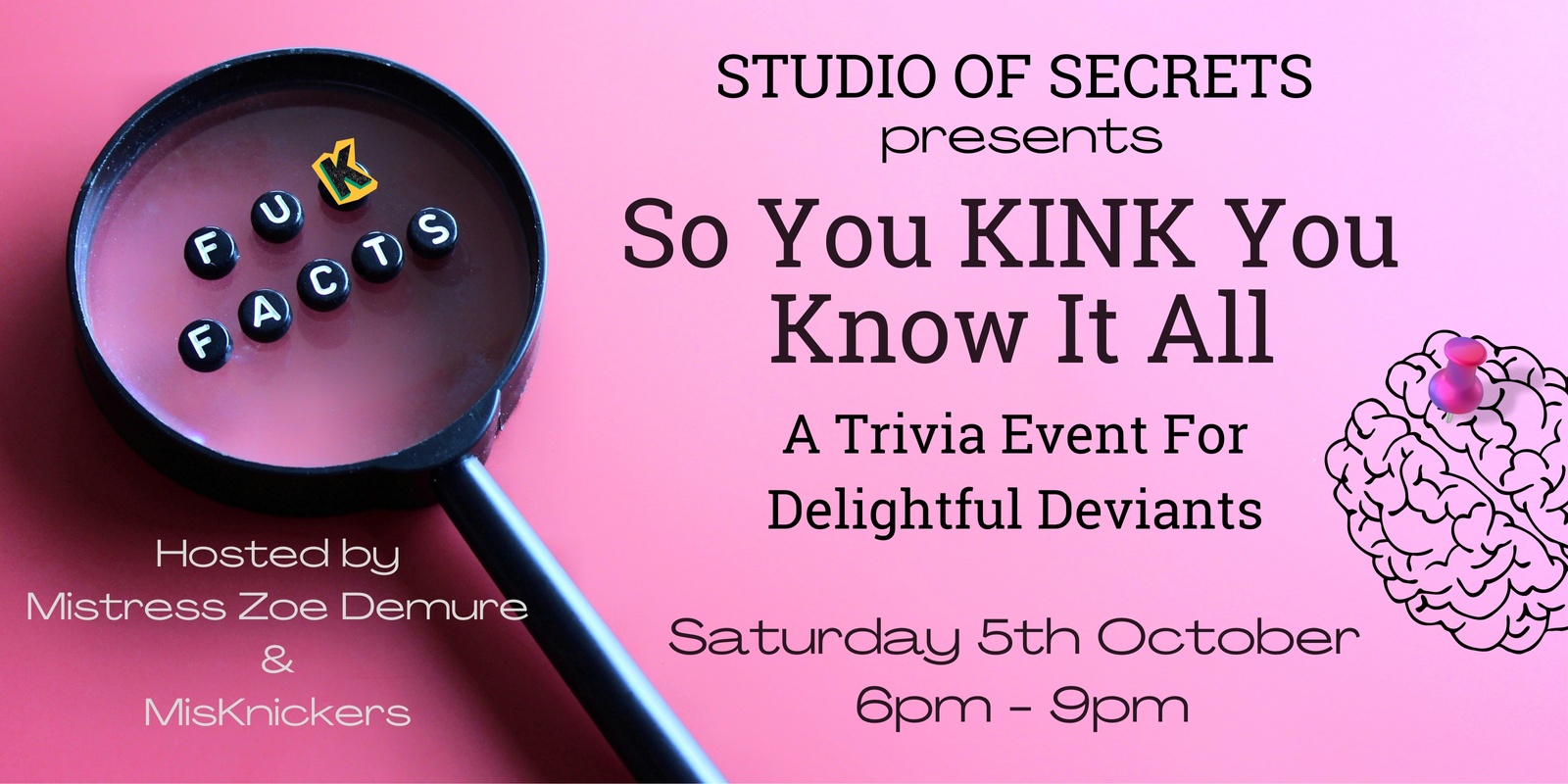 Banner image for So You Kink You Know It All - Trivia at Studio of Secrets