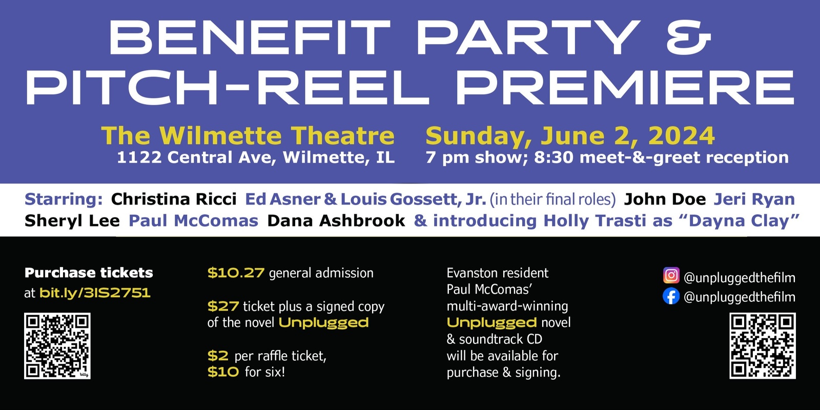 Banner image for "Unplugged" Film Benefit and Pitch-reel Premiere Party