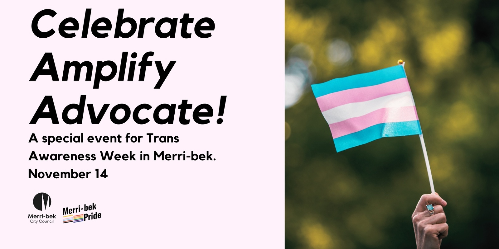 Banner image for Trans Awareness Week in Merri-bek