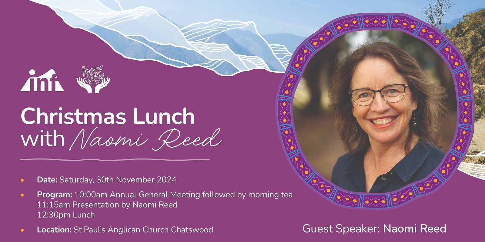 Banner image for INF Christmas Lunch with Naomi Reed