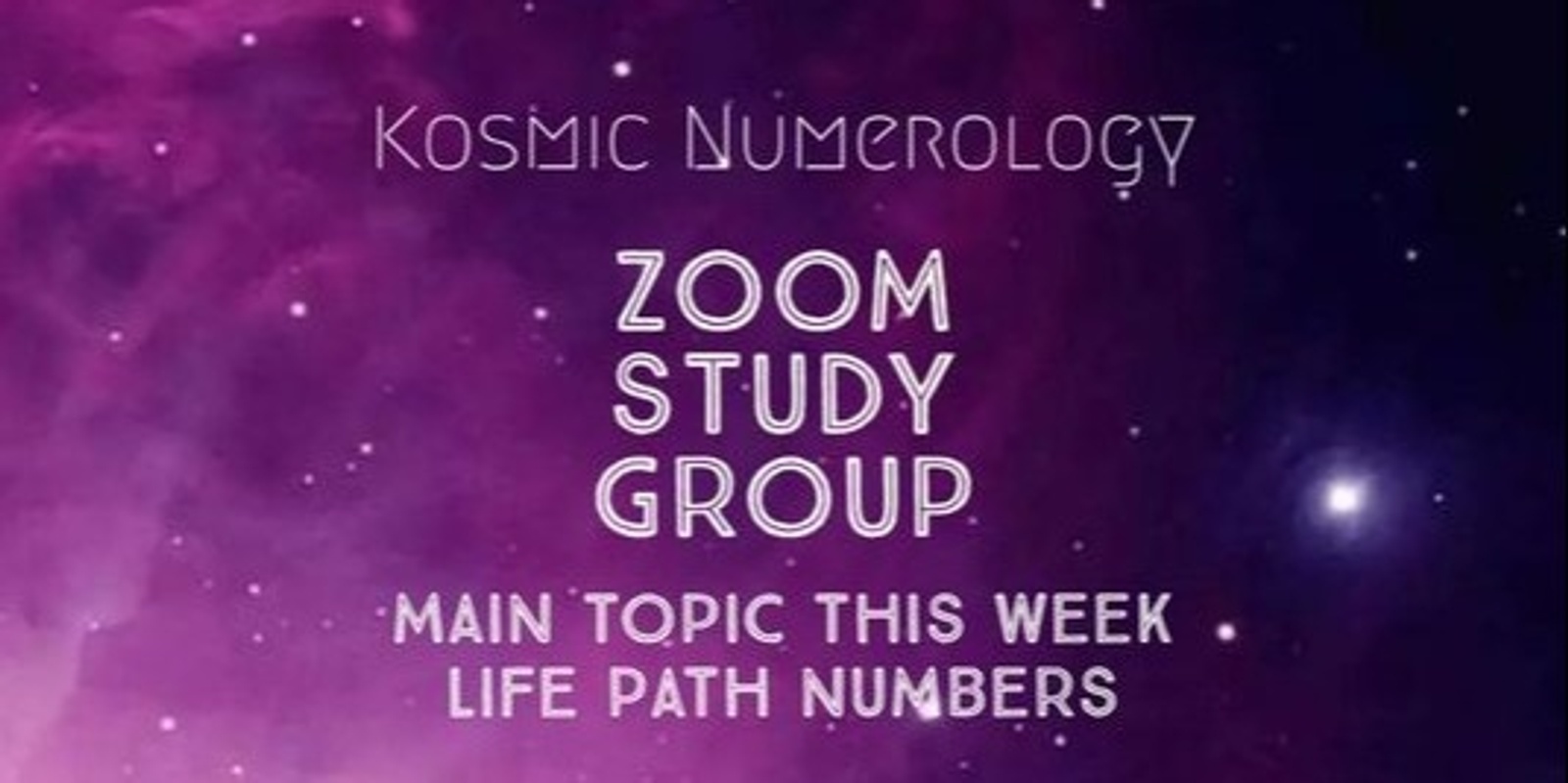 Banner image for Kosmic Numerology - ZOOM Study Group