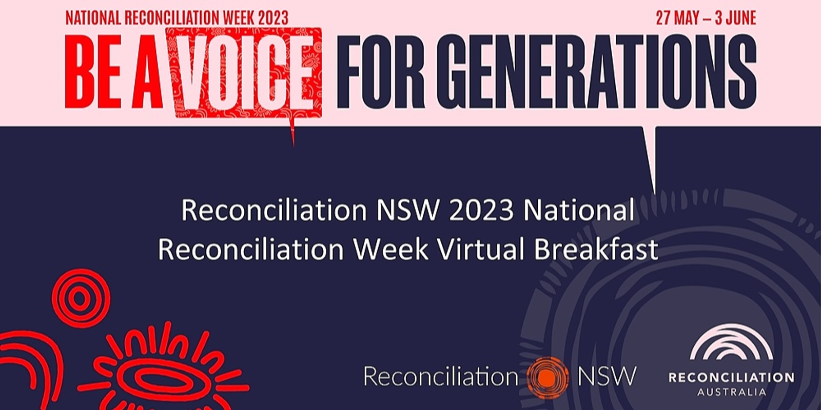 Banner image for Reconciliation NSW's 2023 National Reconciliation Week Virtual Breakfast (Non-Member Organisation Rate)