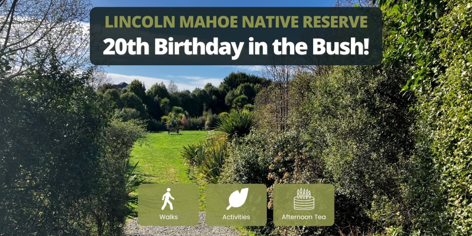 Banner image for Lincoln Mahoe Native Reserve Birthday in the Bush
