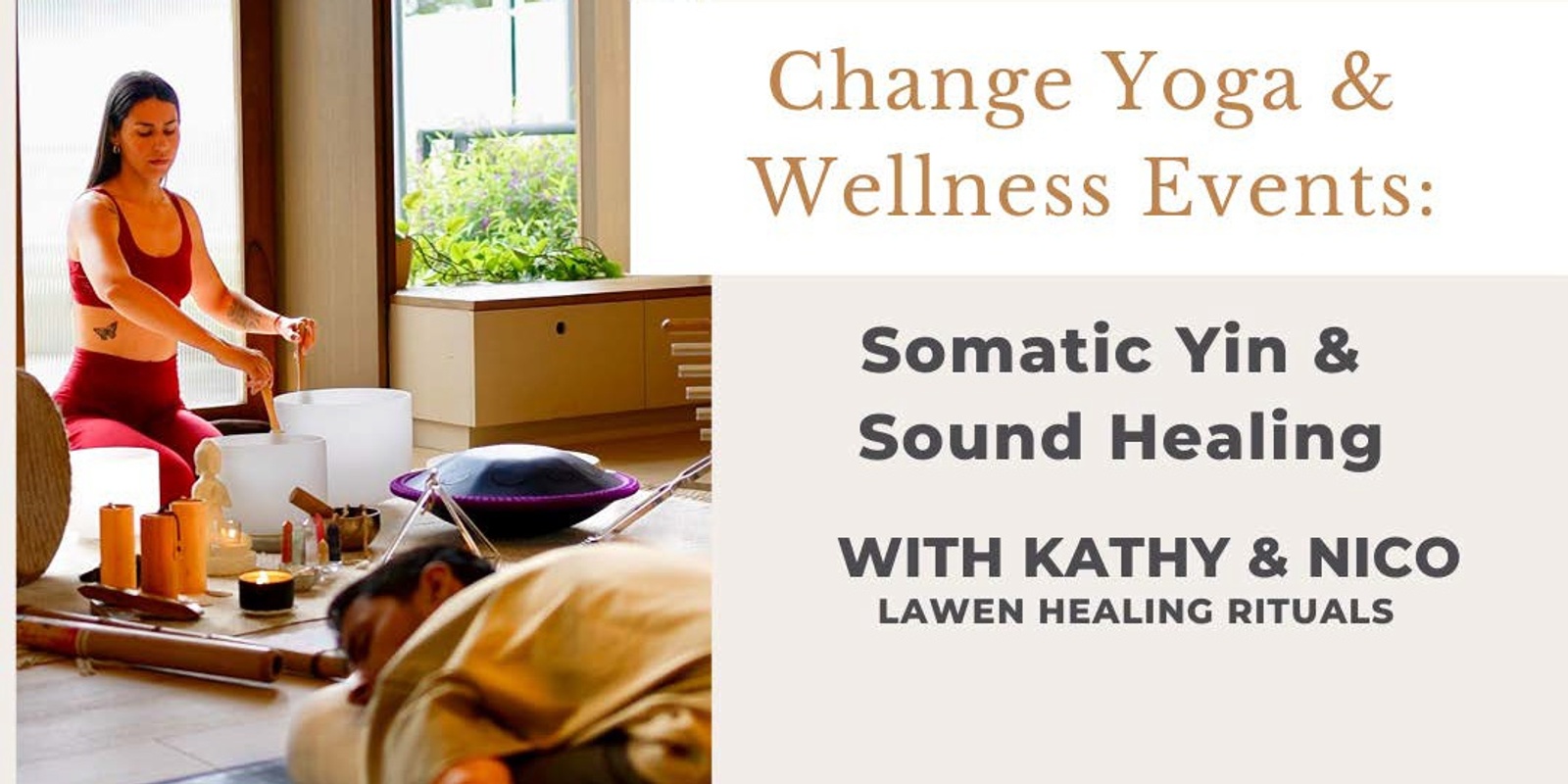 Banner image for Somatic Yin & Sound Healing with Kathy & Nico - Lawen Healing Rituals