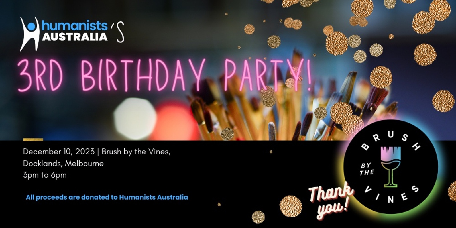 Banner image for Humanists Australia's 3rd Birthday Party