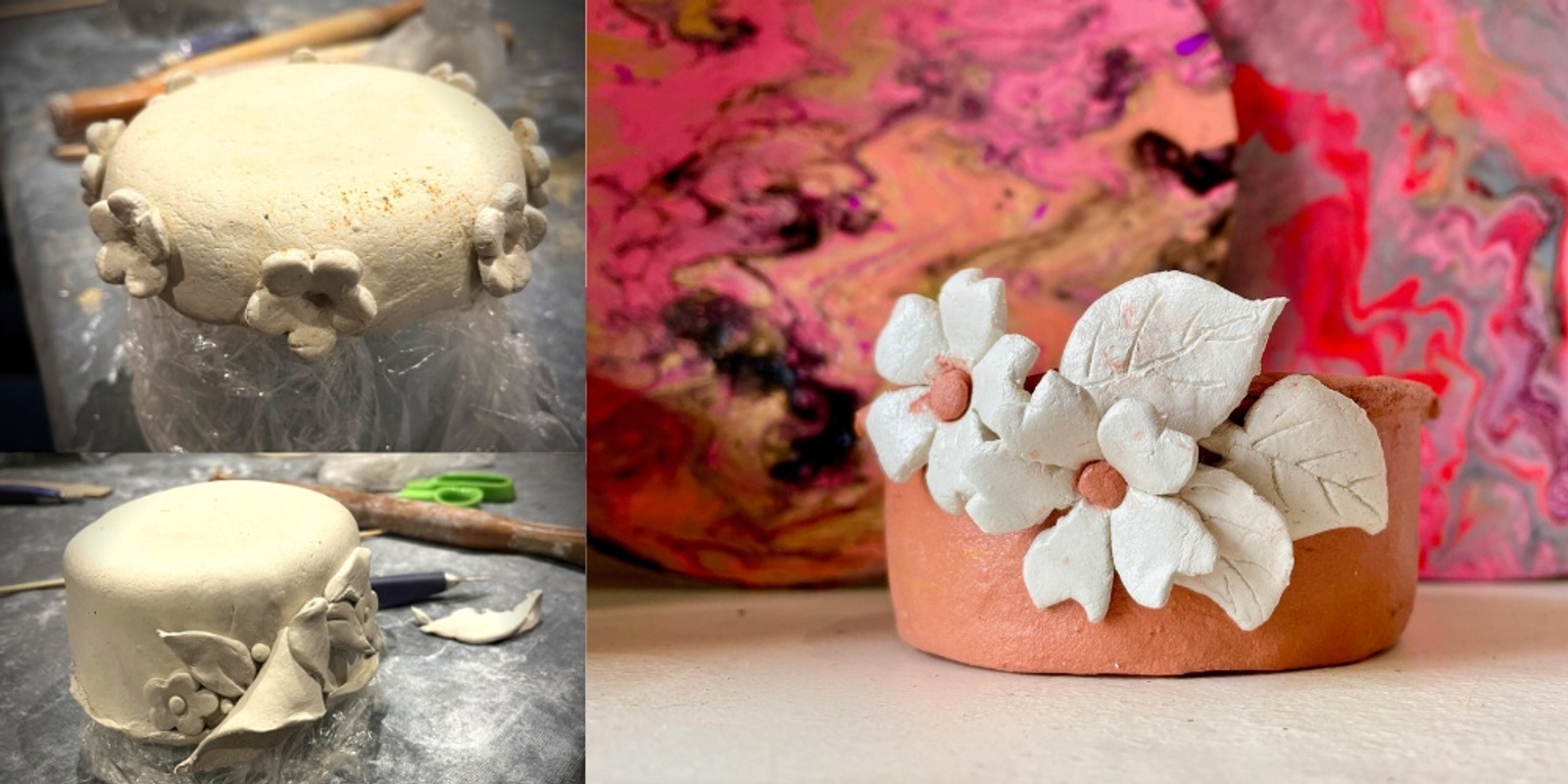 Banner image for Pottery 101:  Make a Floral Bowl with Qing