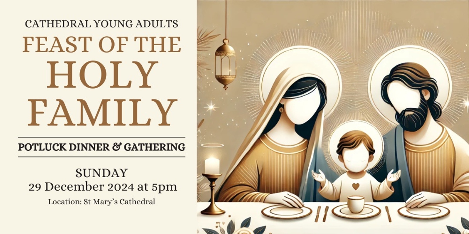 Banner image for Feast of the Holy Family - Cathedral Young Adults Potluck Dinner & Gathering