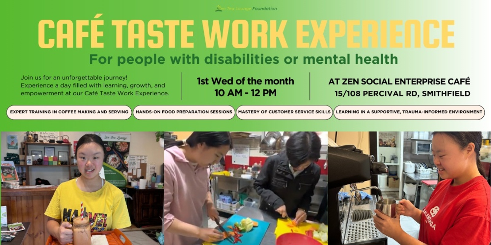 Banner image for 1 Day - Cafe Taste Work Experience for People with Additional Support Needs