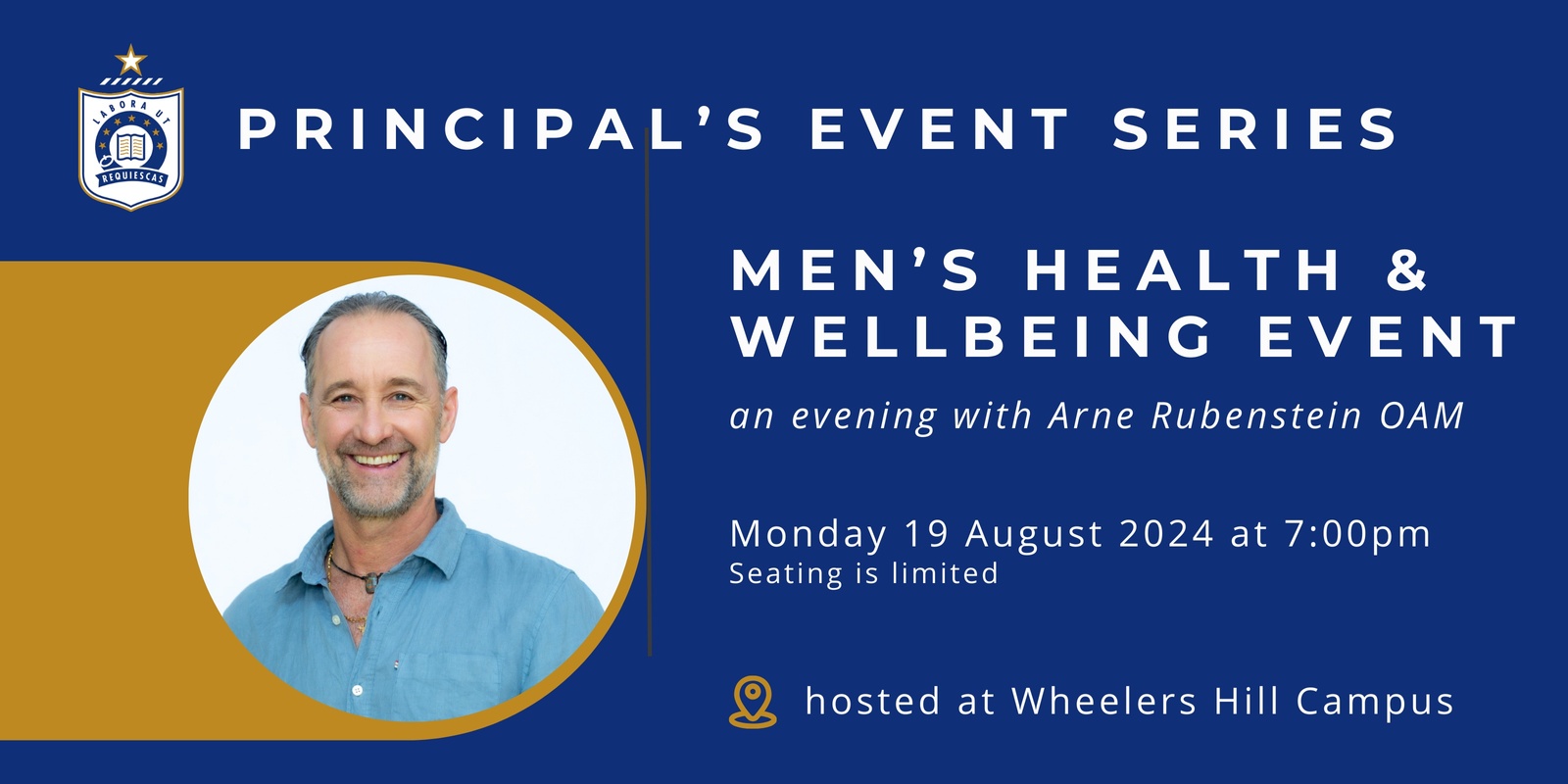 Banner image for Principal's Event Series : Mens Health and Wellbeing