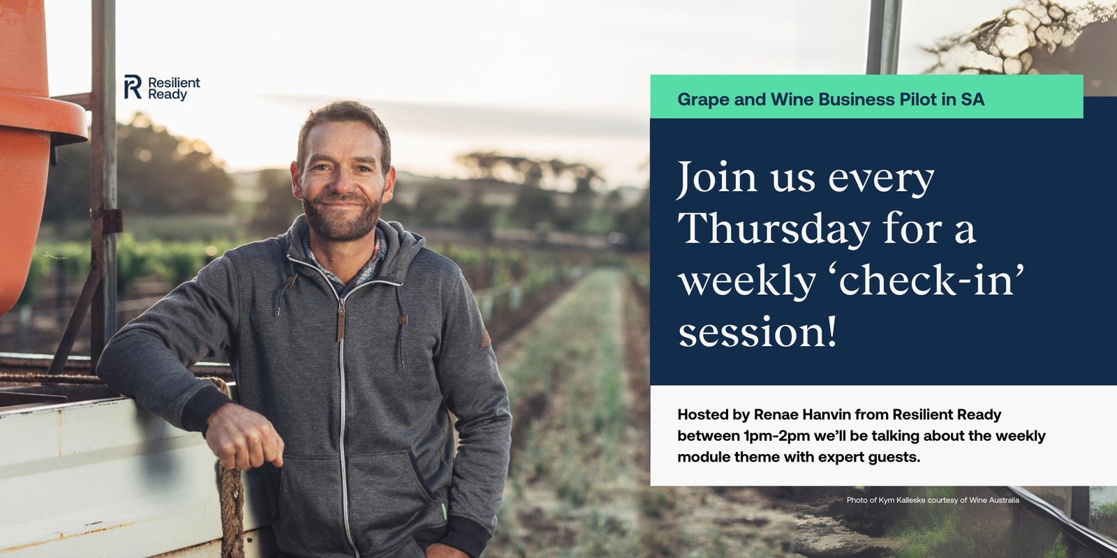 Banner image for Future Ready Grape and Wine Business pilot in South Australia: Weekly Thursday Online Sessions 1pm (Adelaide ACST)