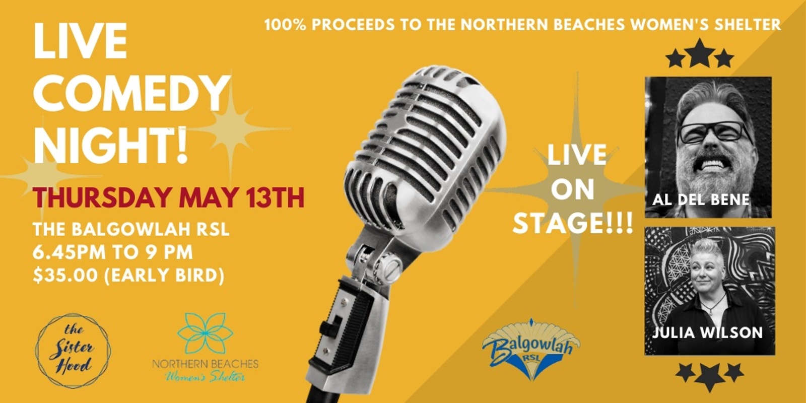 Banner image for The Sisterhood Presents: Live Comedy Community Event