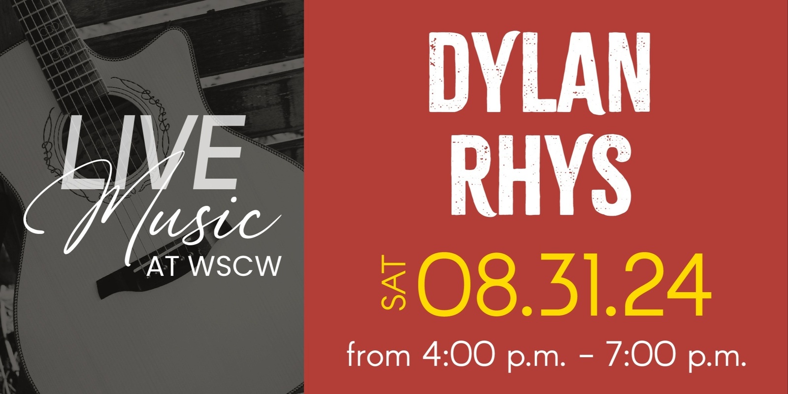 Banner image for Dylan Rhys Live at WSCW August 31