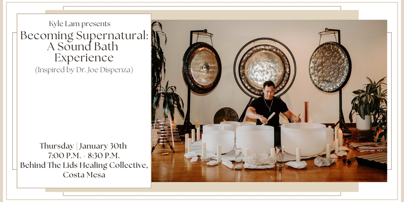 Banner image for Becoming Supernatural | A Sound Bath Experience (Inspired by Dr. Joe Dispenza) (Costa Mesa)