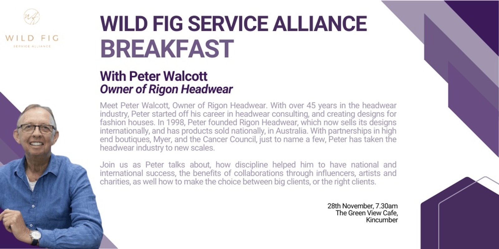 Banner image for Wild Fig Service Alliance Breakfast with Peter Walcott