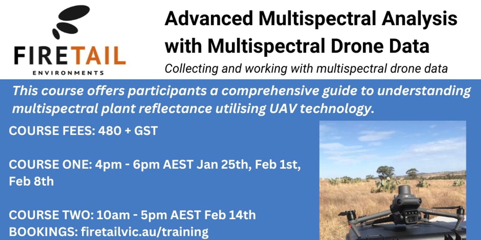 Banner image for COURSE ONE: Advanced Multispectral Analysis with Multispectral Drone Data