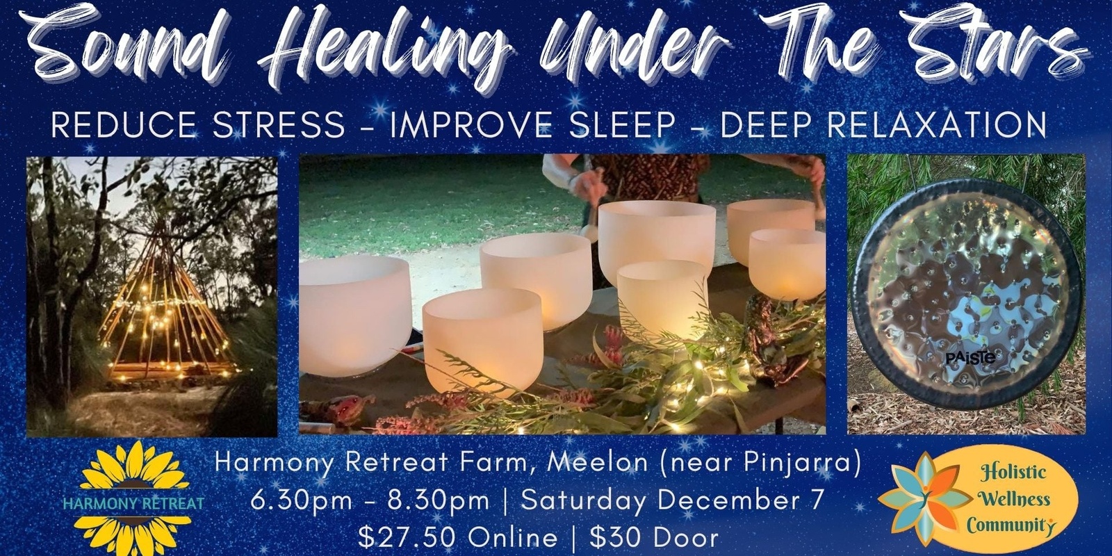 Banner image for Sound Healing Under the Stars at Harmony Retreat